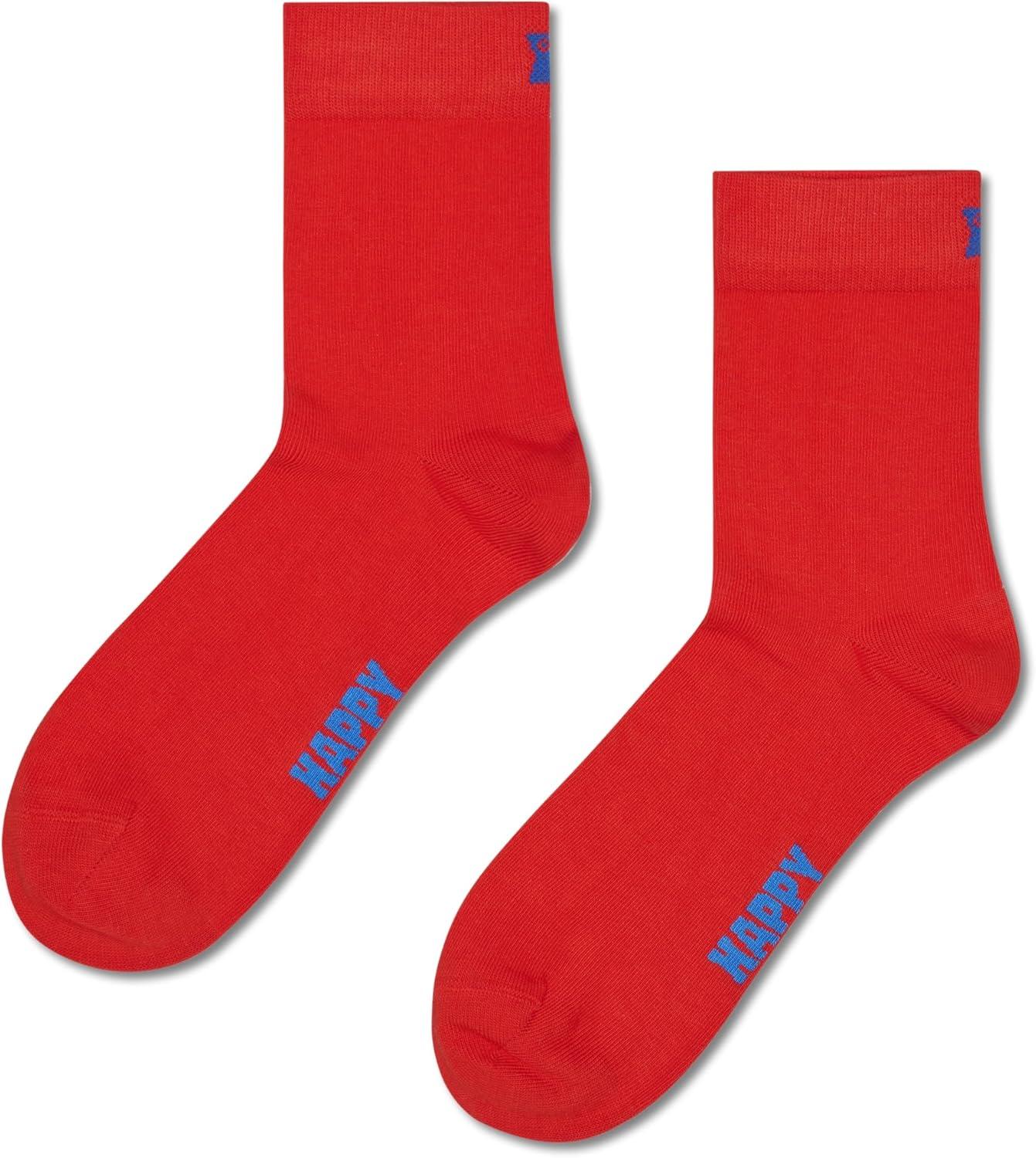 imageHappy Socks Everyday Classic Solid Color MidCrew SocksMade with Organic CottonMultiPacksWhite 5pack