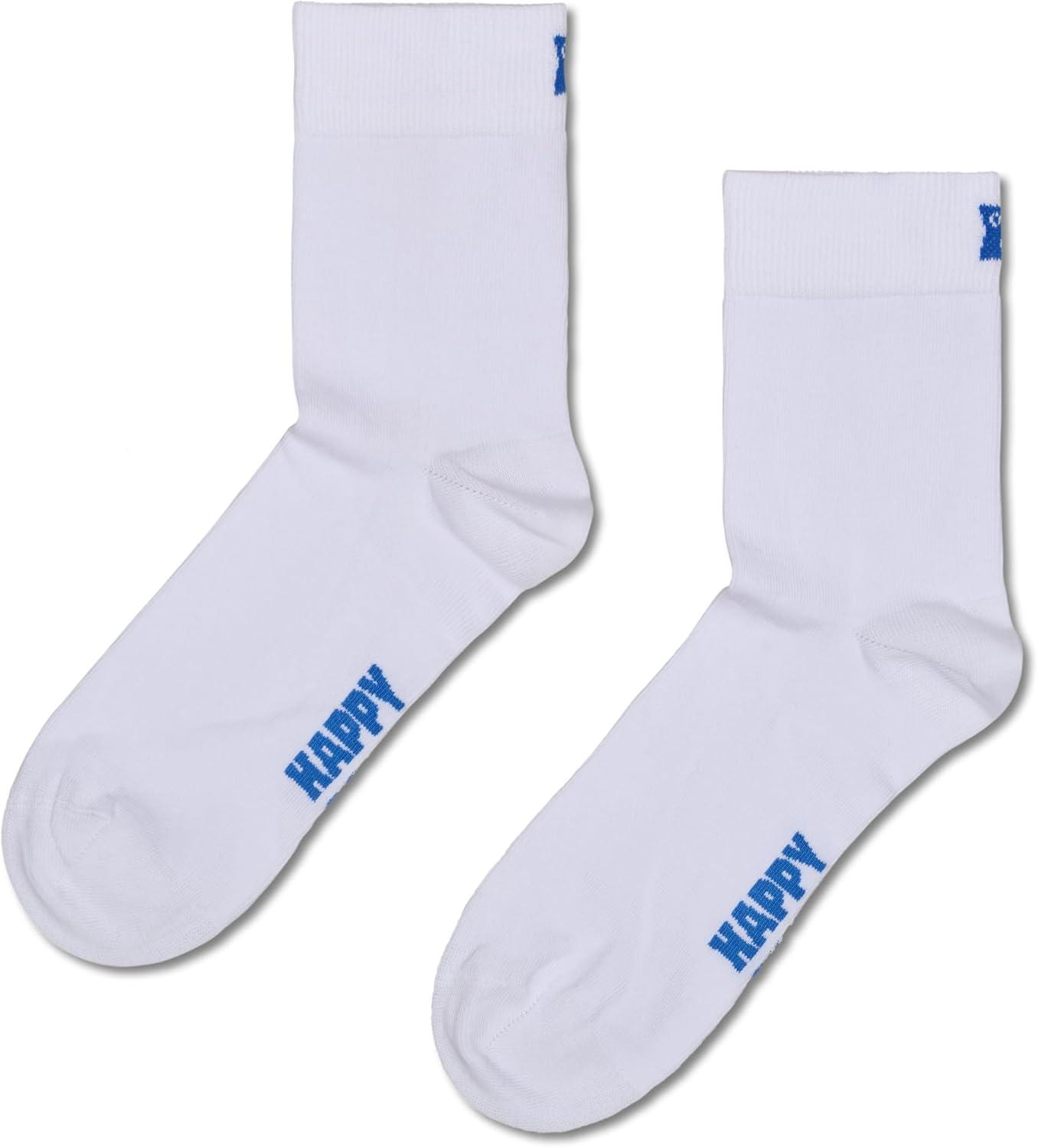 imageHappy Socks Everyday Classic Solid Color MidCrew SocksMade with Organic CottonMultiPacksWhite 5pack