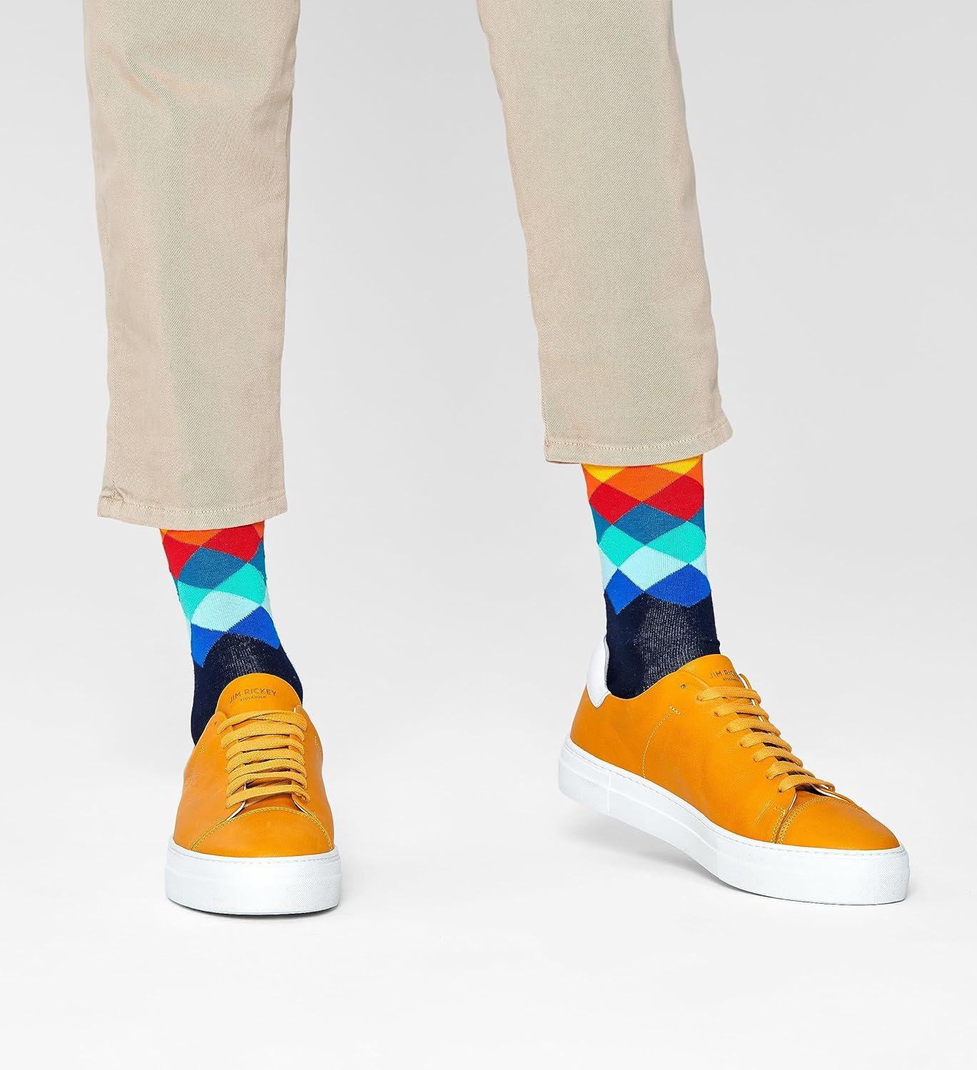 imageHappy Socks Geometric Patterns Designs Socks for Men and Women Multicolor Gift Boxes made with Sustainable Cotton4pack Multicolor Set