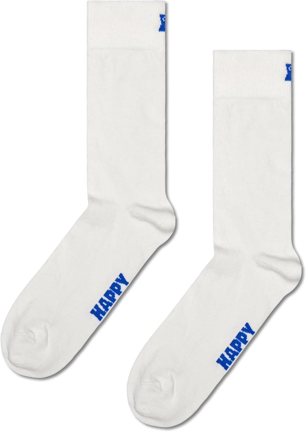 imageHappy Socks Solid Colored Sock Set For Men and Women Made with Sustainable Organic Cotton3pack White