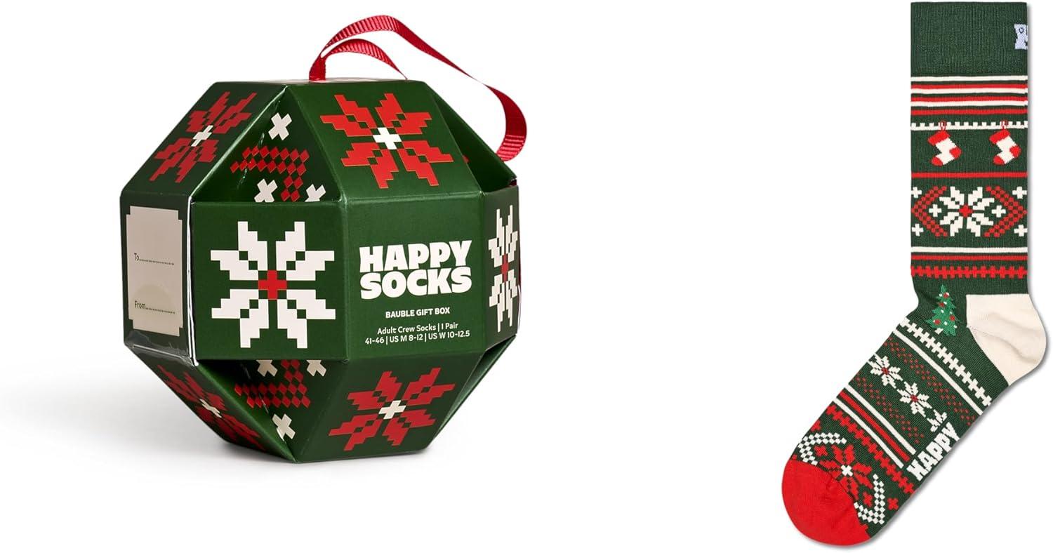 imageHappy Socks Winter Themed Sock Gift Sets Skiing Snowman ampamp Snow Flakes For Men and Women Made with Sustainable Cotton1pack Snowflake Sock Gift Set