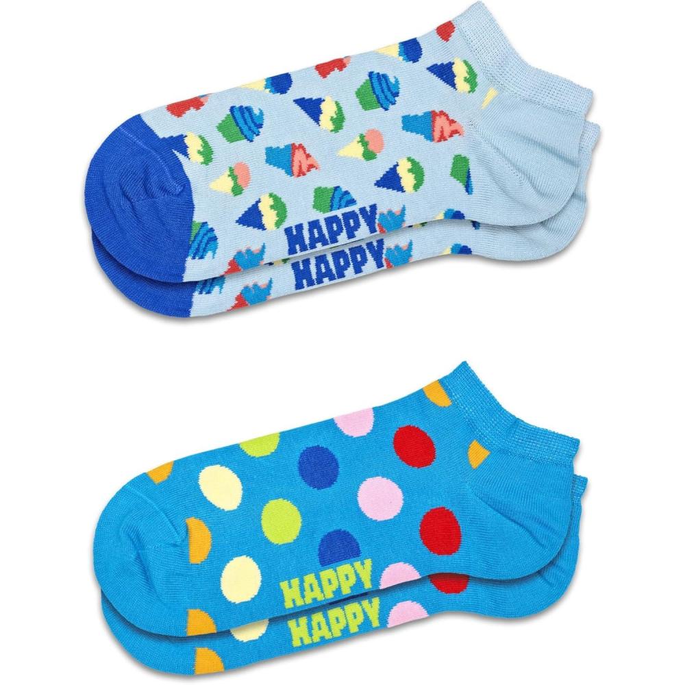 imageHappy Socks Foodie Design Sustainable Crew Sock Gift Box Sets For Men and Women Burger Ice Cream Picnic2pack Ice Cream Low Sock