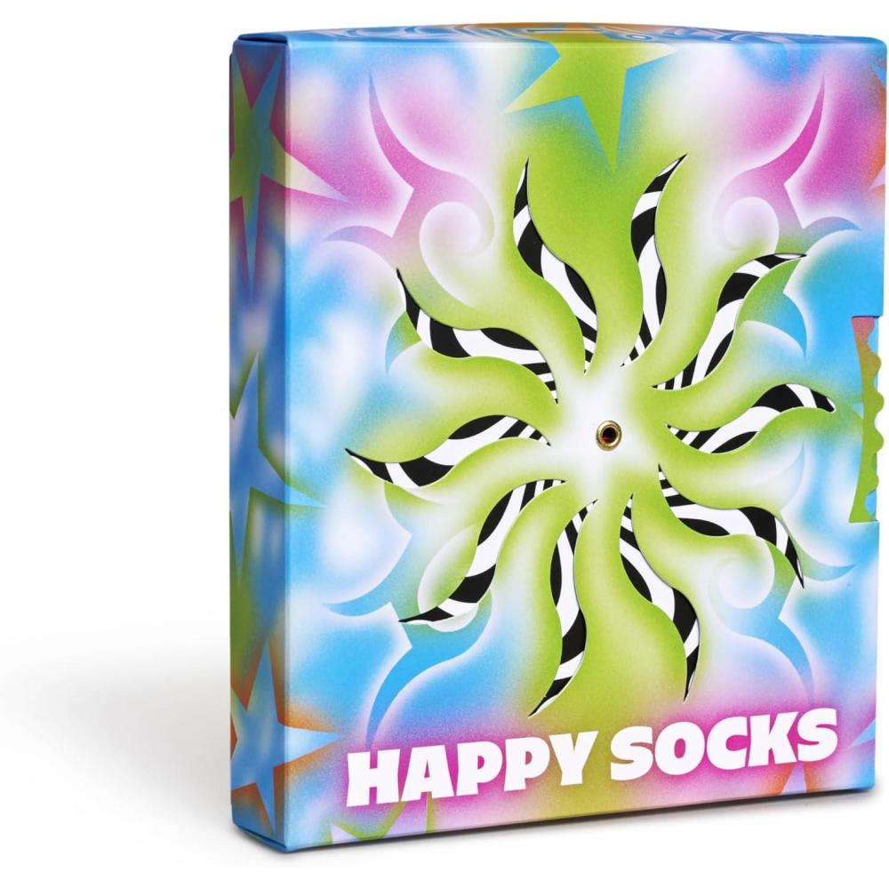 imageHappy Socks Geometric Patterns Designs  Socks for Men and Women Multicolor Gift Boxes  made with Sustainable Cotton2pack Spinning Wheel Set