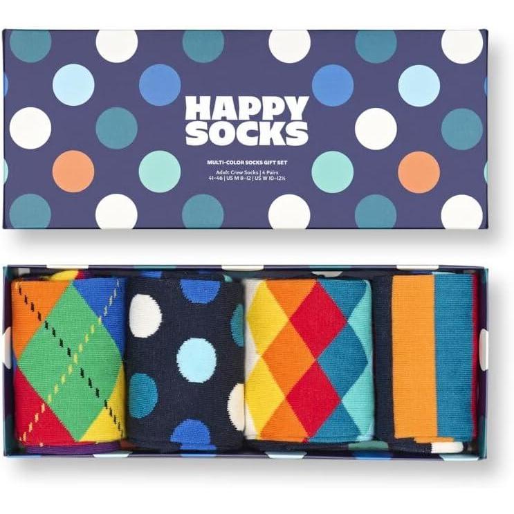 imageHappy Socks Geometric Patterns Designs Socks for Men and Women Multicolor Gift Boxes made with Sustainable Cotton4pack Multicolor Set