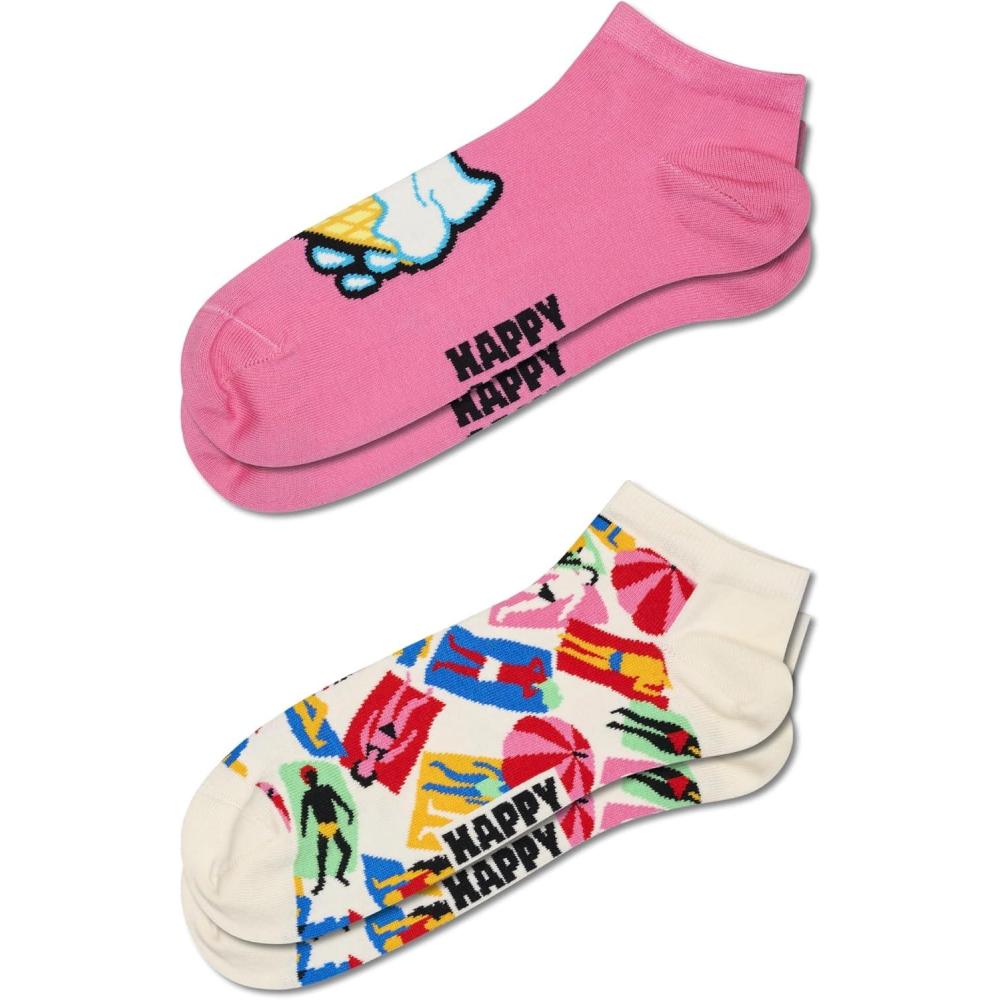 imageHappy Socks Holiday Styles for Men ampamp Women Halloween Valentines ampamp Fathers Day with Gift Boxes2pack Ice Cream  Lazy Day Low Socks