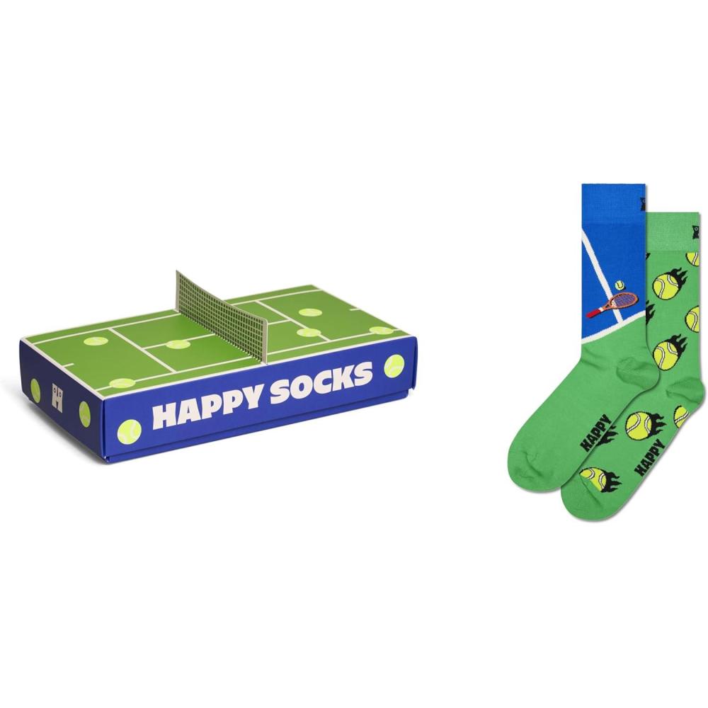 imageHappy Socks Holiday Styles for Men ampamp Women Halloween Valentines ampamp Fathers Day with Gift Boxes2pack Tennis Socks Gift Set