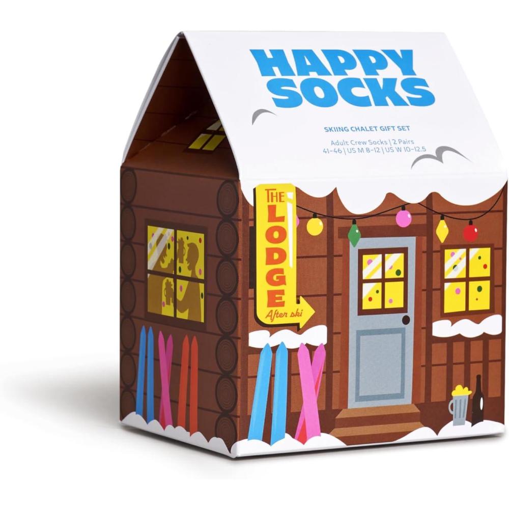 imageHappy Socks Winter Themed Sock Gift Sets Skiing Snowman ampamp Snow Flakes For Men and Women Made with Sustainable Cotton2pack Skiing Chalet Socks Gift Set