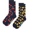 imageHappy Socks Fruit Themed Socks Gift Set for Men and WomenSustainable Cotton Cherry Banana Strawberry and More2pack Classic Cherry Socks