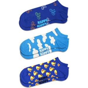 Happy Socks 3-Pack Sustainable Low Sock- Bike, Cloud and Rubber Duck for Men and Women- Size Small/Medium