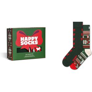 Happy Socks Crew Socks-Holiday Bow & Stockings-2-Pack Gift Box Set-Small/Medium