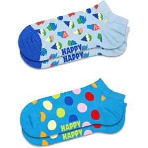 Happy Socks Foodie Design Sustainable Crew Sock Gift Box Sets- For Men and Women- Burger, Ice Cream, Picnic(2-pack Ice Cream Low Sock)
