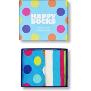 Happy Socks Fun Blue Crew Socks SetS, for Men and Women, made with Sustainable Cotton (US, Alpha, Medium, Large, Regular, Regular, 2-Pack Light Blue Mix Socks Gift Set)