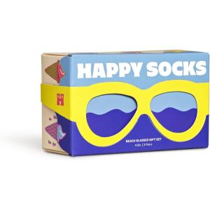 Happy Socks Kids Crew Socks- Fun Summer Styles in Gift Box Sets- Sunglasses, Ice Cream, Pirate’s Treasure and More(Kids 3-pack Glasses Gift Set)
