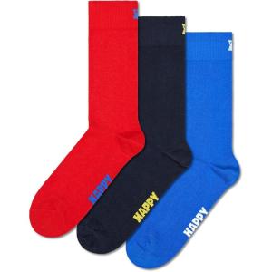 Happy Socks Solid Colored Sock Set- For Men and Women, Made with Sustainable Organic Cotton(3-pack Solid Socks)