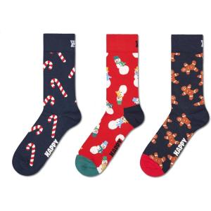 Happy Socks Unisex 3-pack Holiday Socks(Navy)
