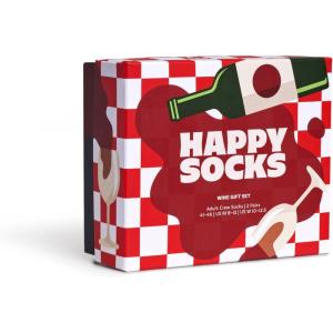 Happy Socks Wine, Coffee, Beer & Beverage Themed Gift Socks- For Men and Women, made with Sustainable Cotton(2-pack Wine Gift Set)