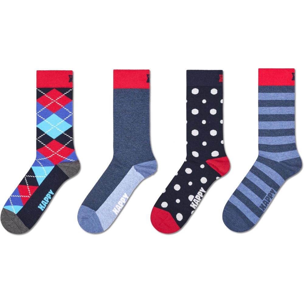 imageHappy Socks Unisex 4pack Blue Graphics SocksBlue