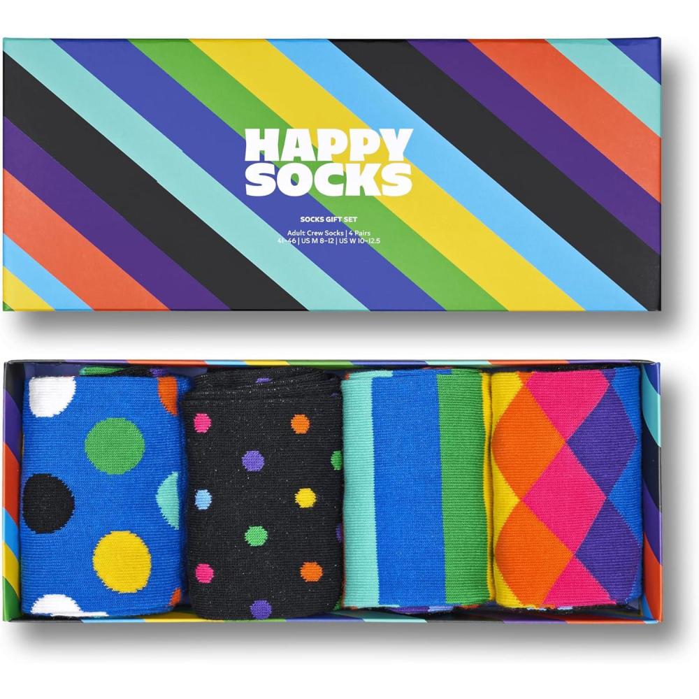 imageHappy Socks Unisex Adult P003098Strip Gift Box 4pack
