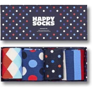 Happy Socks Unisex Adult P003098(Multi Dots Gift Box 4-pack – Blue  Red and White)