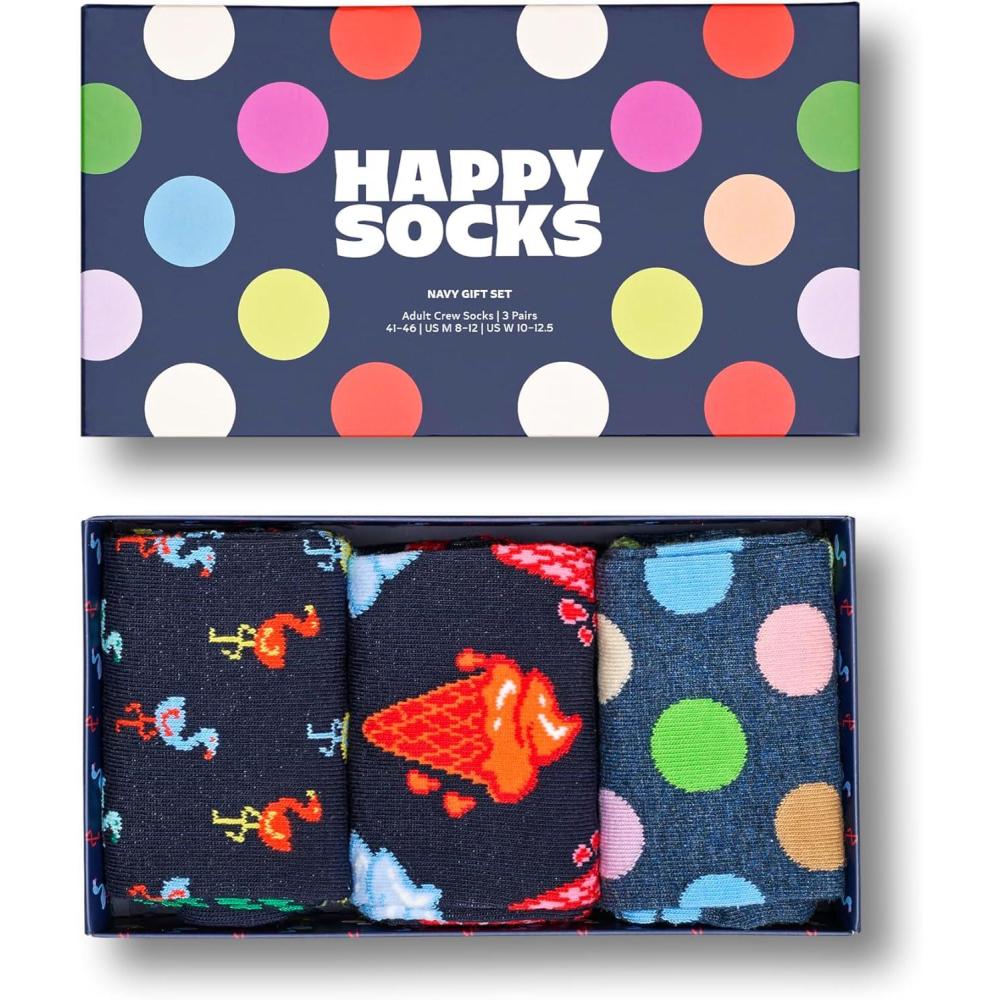 imageHappy Socks 3Pack Gift SetNavy Dot
