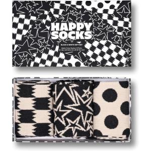 Happy Socks 3-Pack Gift Set(Black and White Dot)