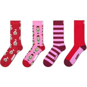 Happy Socks womens 4-pack Holiday Gift Set(Red)