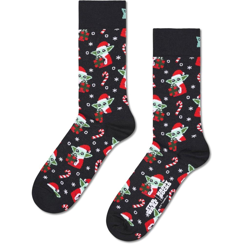 imageHappy Socks Unisex Star Wars Holiday Grogu SockBlack