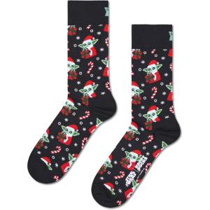 Happy Socks Unisex Star Wars™ Holiday Grogu Sock(Black)