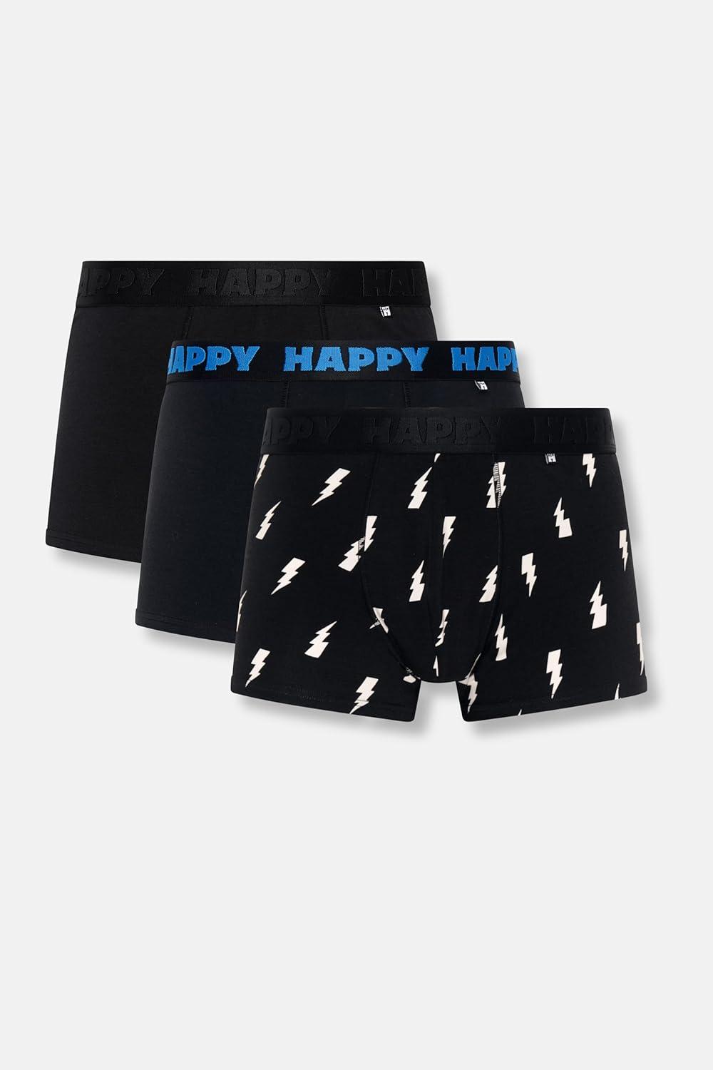 imageHappy Socks Mens 3pack Black and White Short BoxersBlack