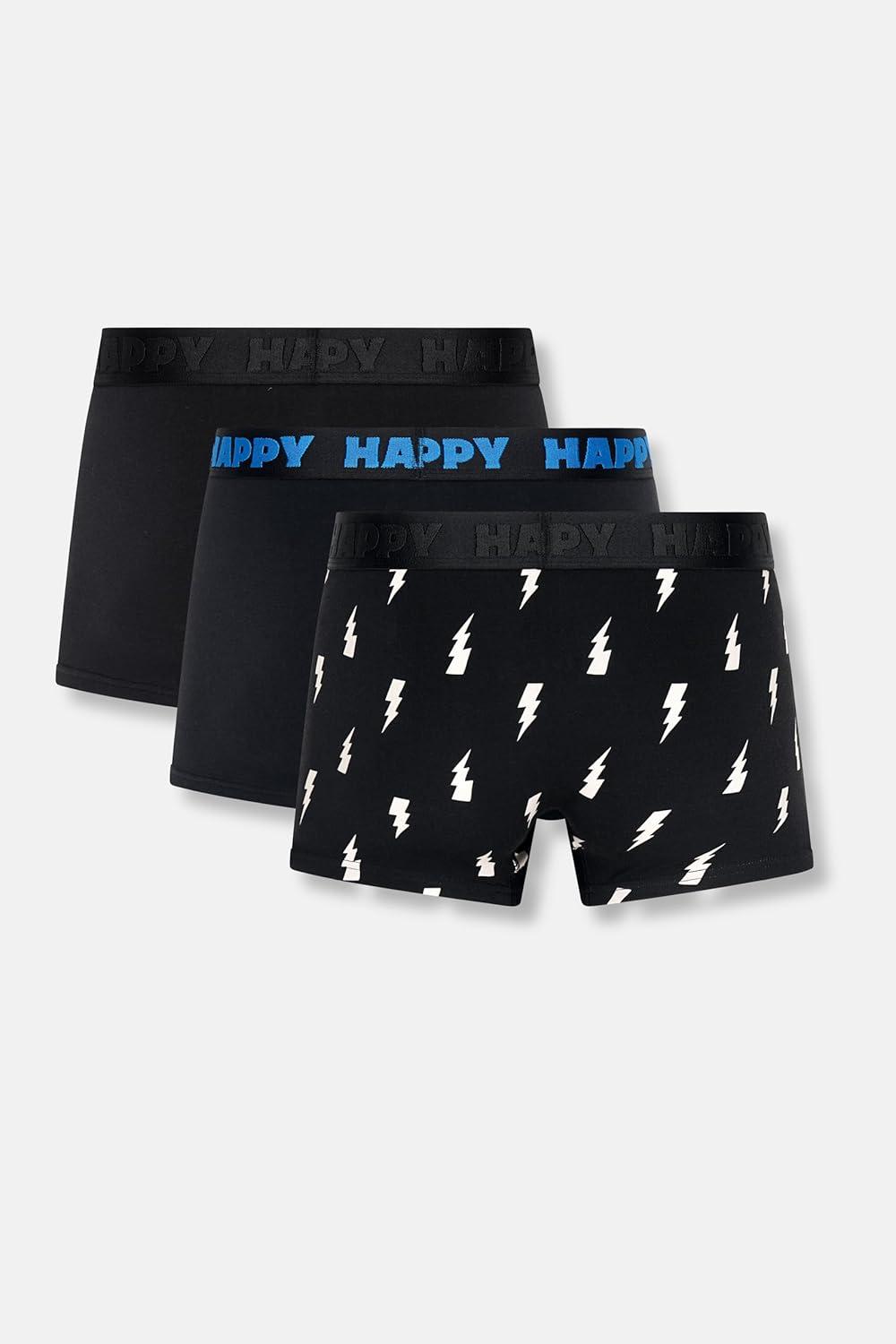 imageHappy Socks Mens 3pack Black and White Short BoxersBlack