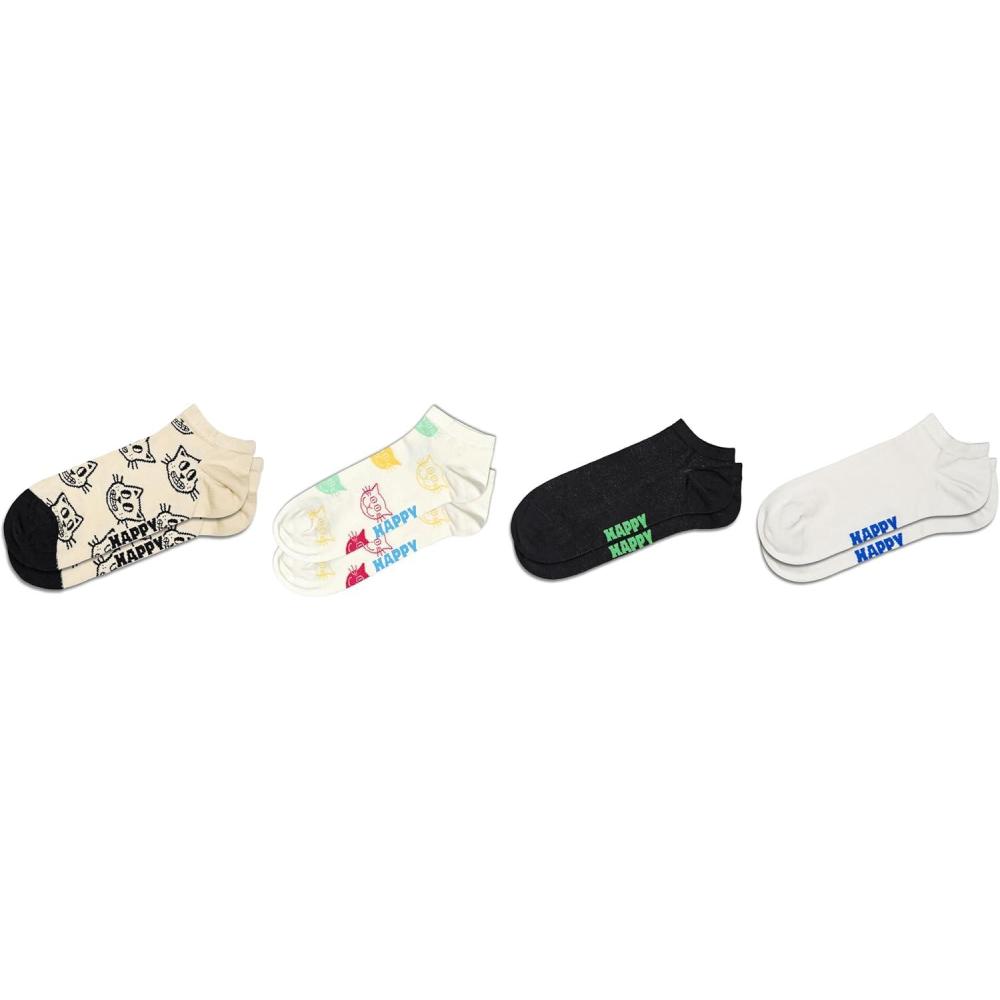 imageHappy Socks 4Pack Cat Low Socks White ML