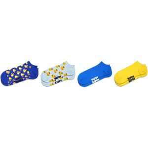 Happy Socks 4-Pack Rubber Duck Low Socks, Light Blue, M/L